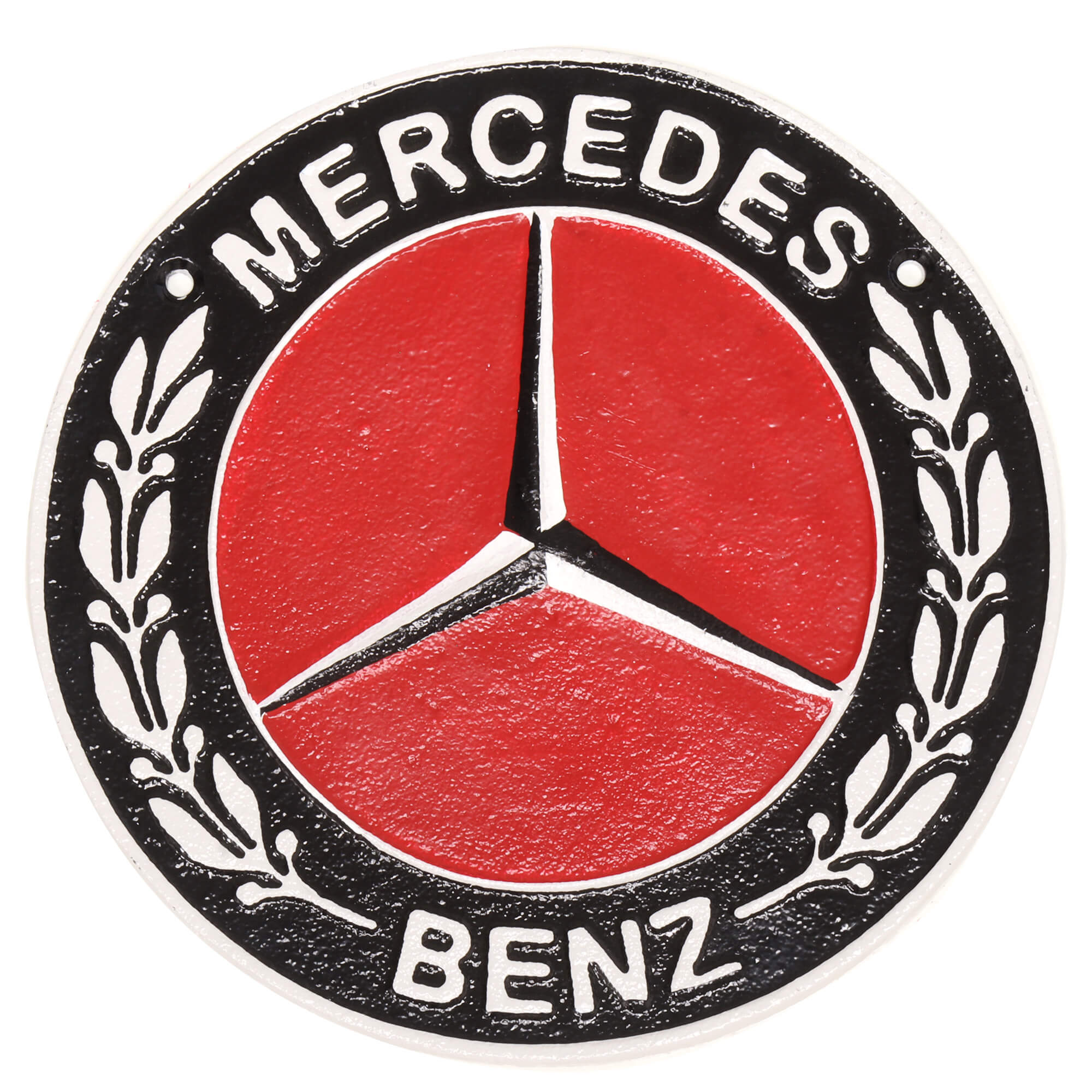 Mercedes Benz Round Cast Iron Wall Sign – Foy & Co Interiors