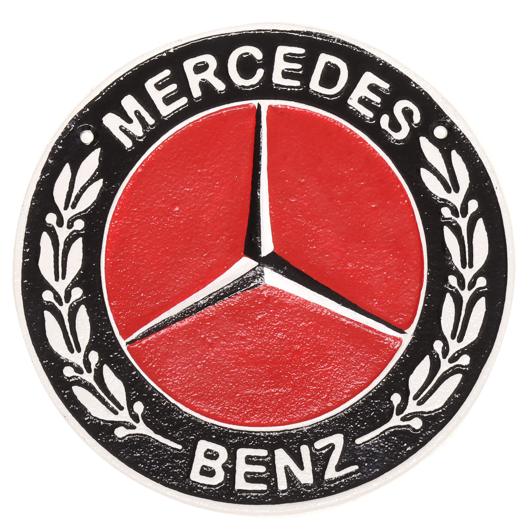 Mercedes Sign Appendix Mercedes Benz Round Cast Iron Wall Sign – Foy & Co Interiors