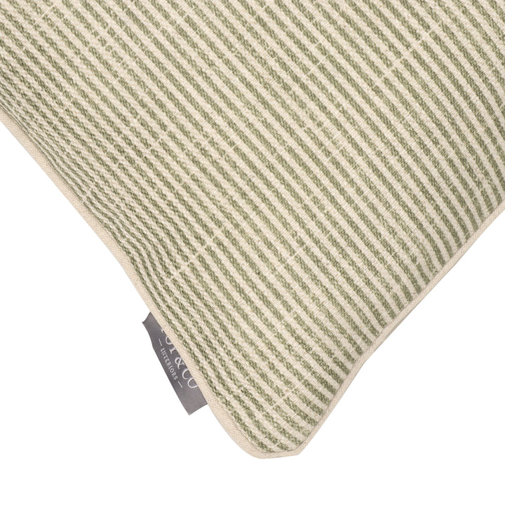 Cala Stripe Olive/Teal 60x40cm Cushion
