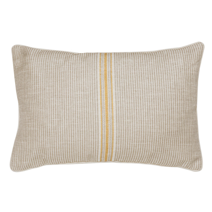 Cala Stripe Taupe/Yellow 60x40cm Cushion