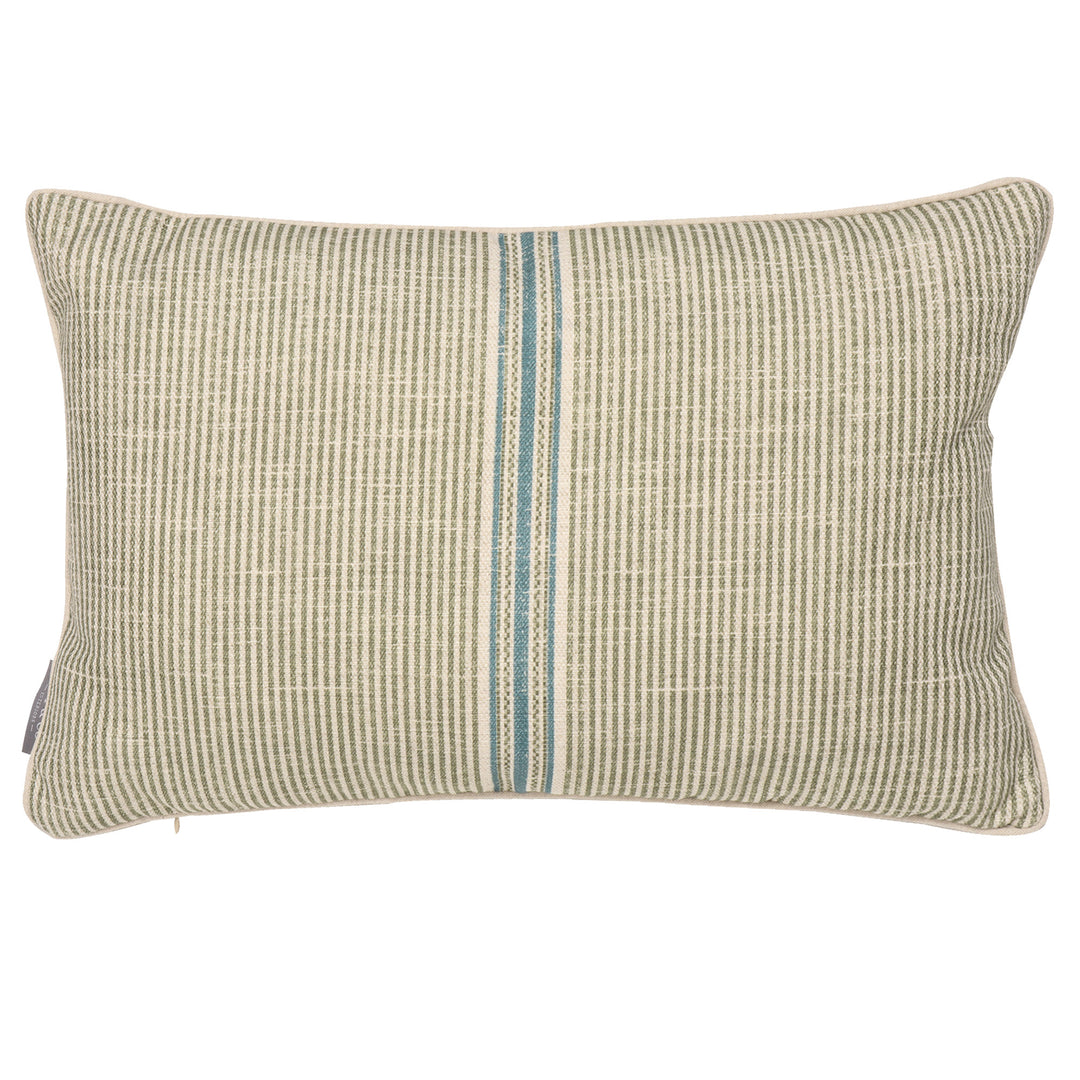 Cala Stripe Olive/Teal 60x40cm Cushion