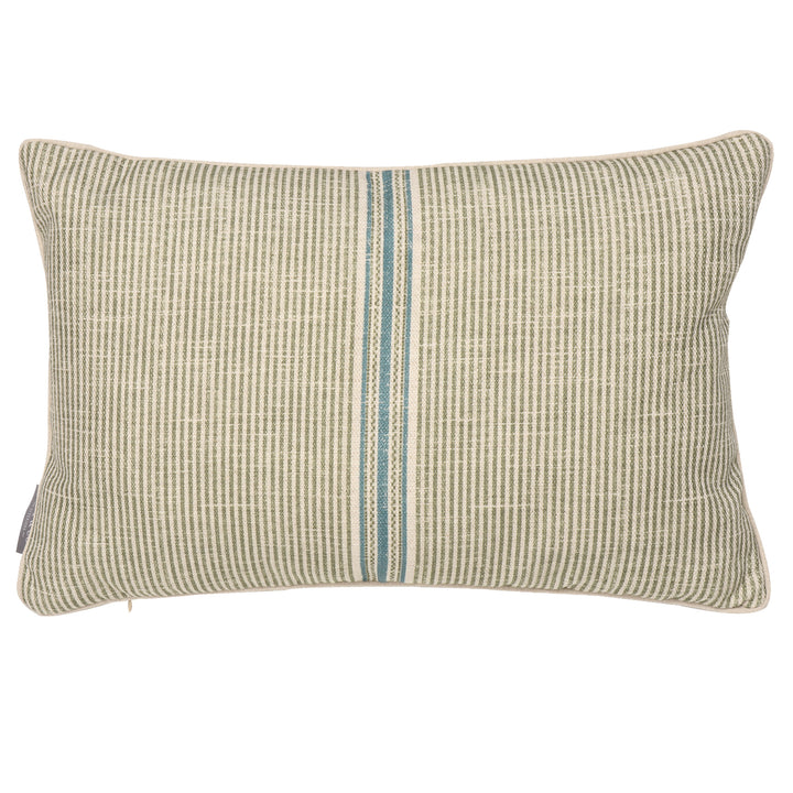 Cala Stripe Olive/Teal 60x40cm Cushion