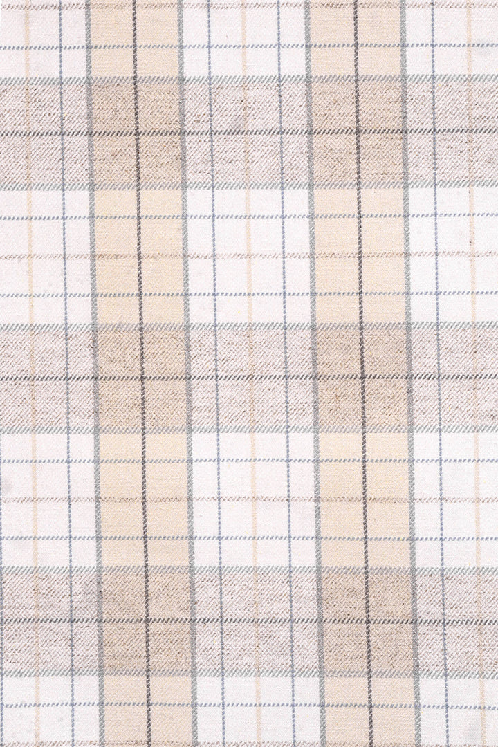 Clearance Next Natural Check FR Upholstery Fabric