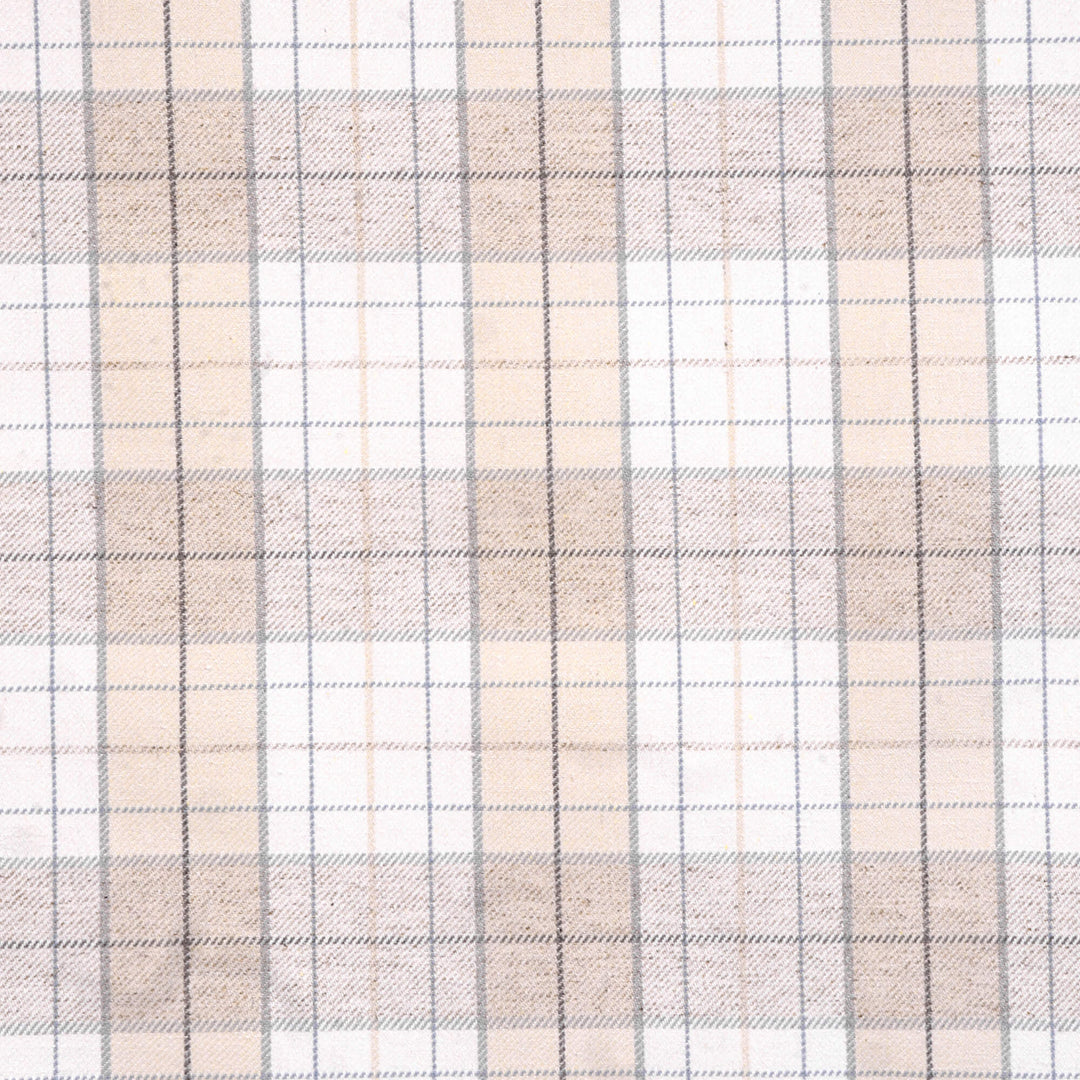 Clearance Next Natural Check FR Upholstery Fabric