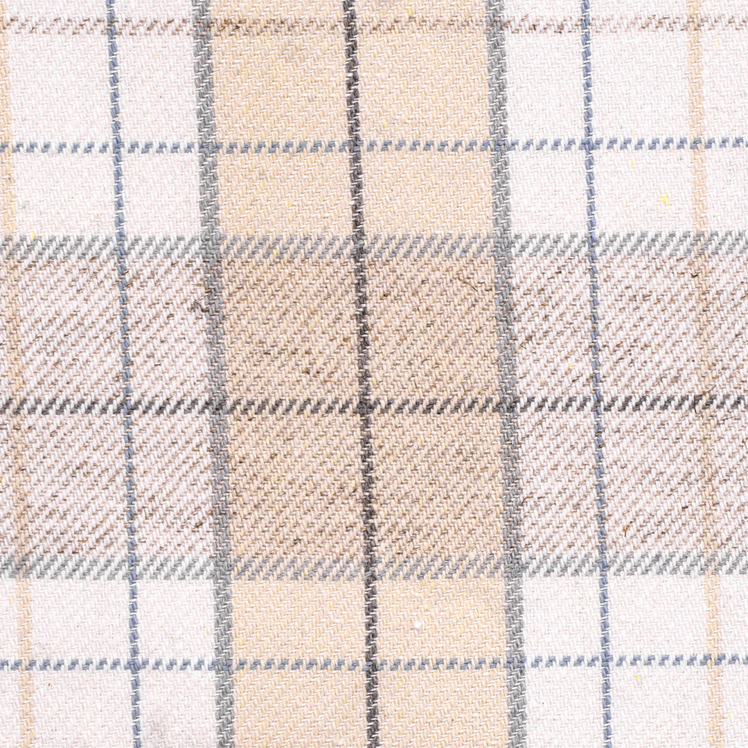 Clearance Next Natural Check FR Upholstery Fabric