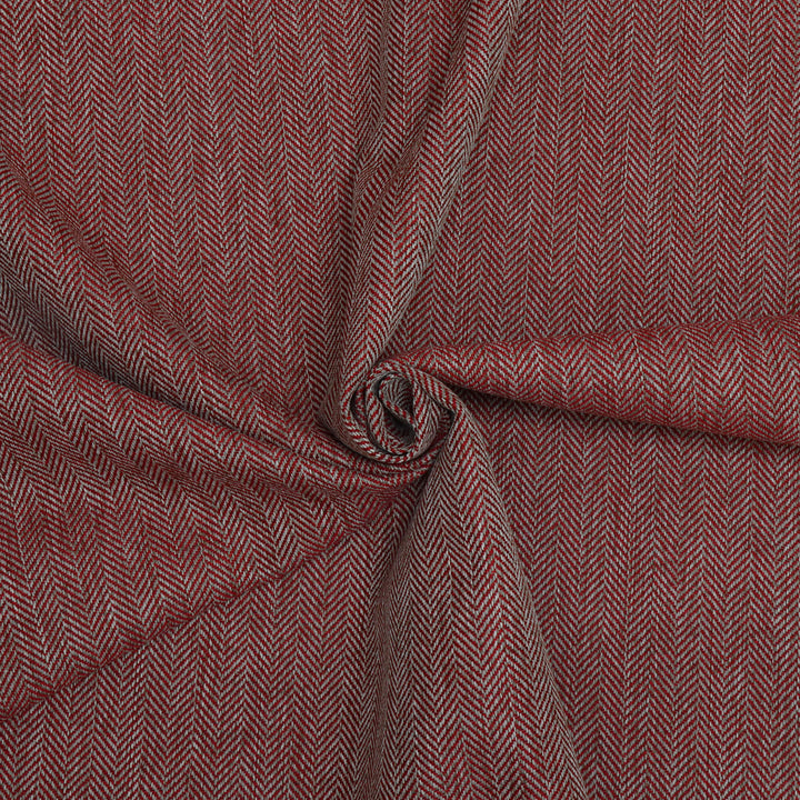 Clearance Prestigous Textiles Herringbone Ruby Fabric