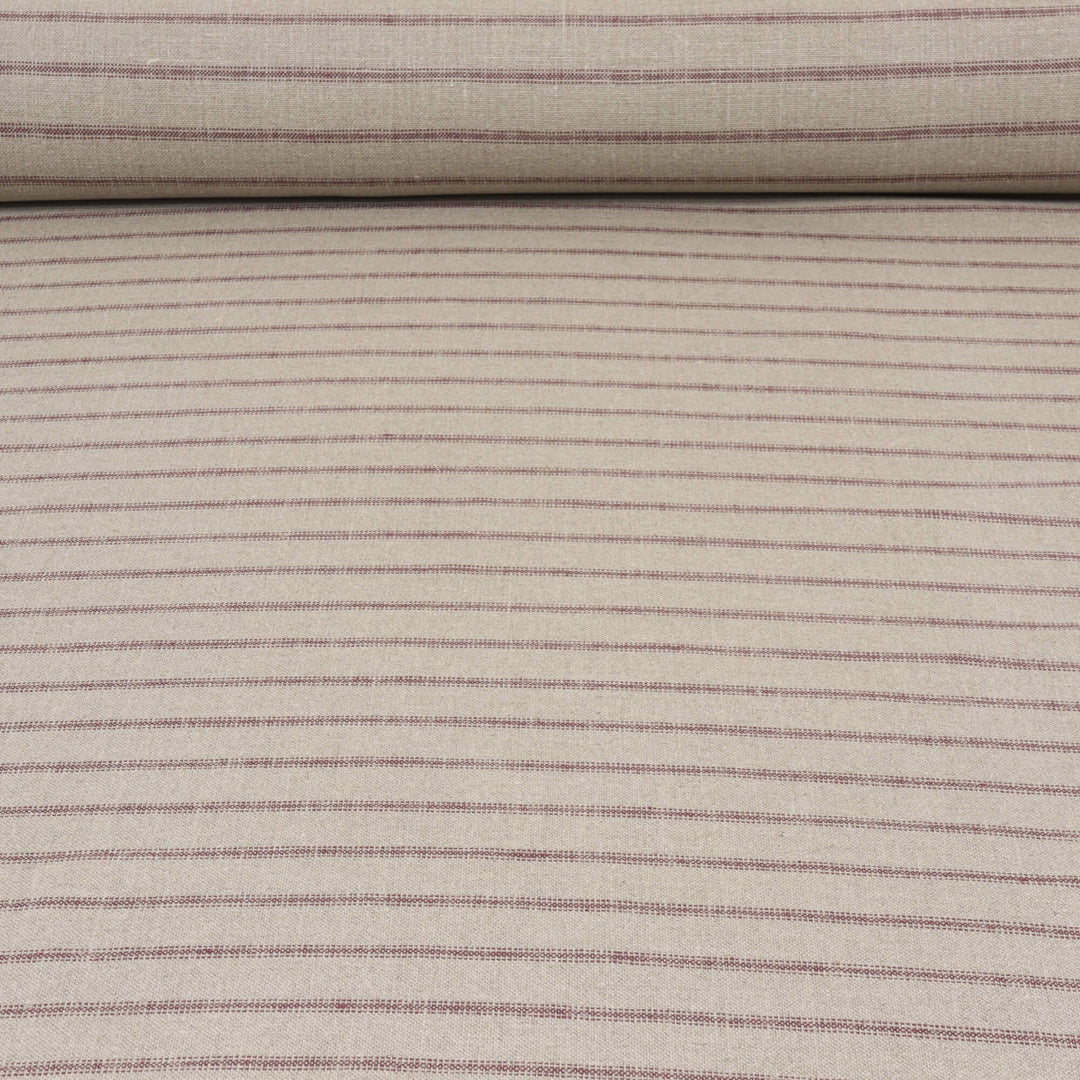 Art of the Loom Wexford Stripe Aubergine Linen Fabric