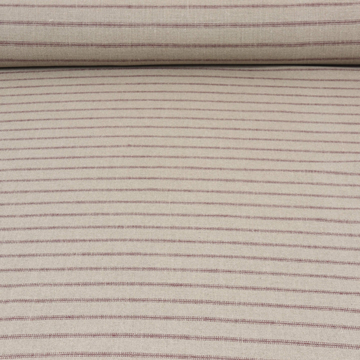 Art of the Loom Wexford Stripe Aubergine Linen Fabric