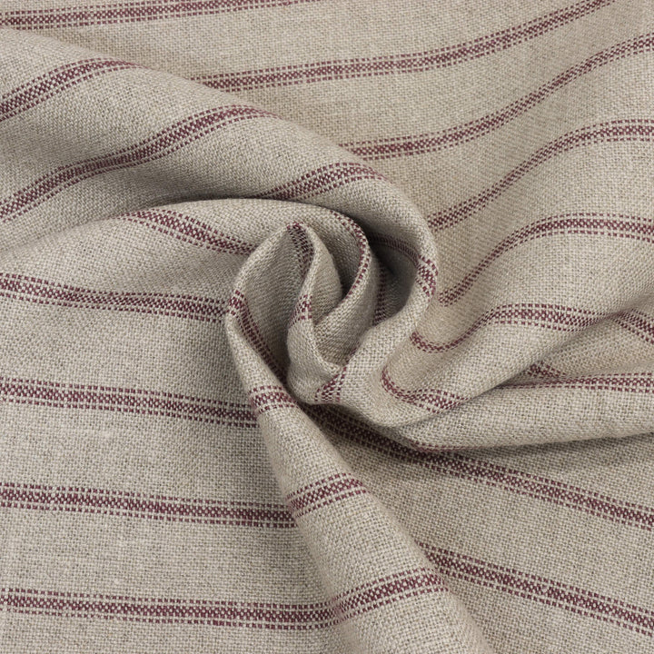 Art of the Loom Wexford Stripe Aubergine Linen Fabric