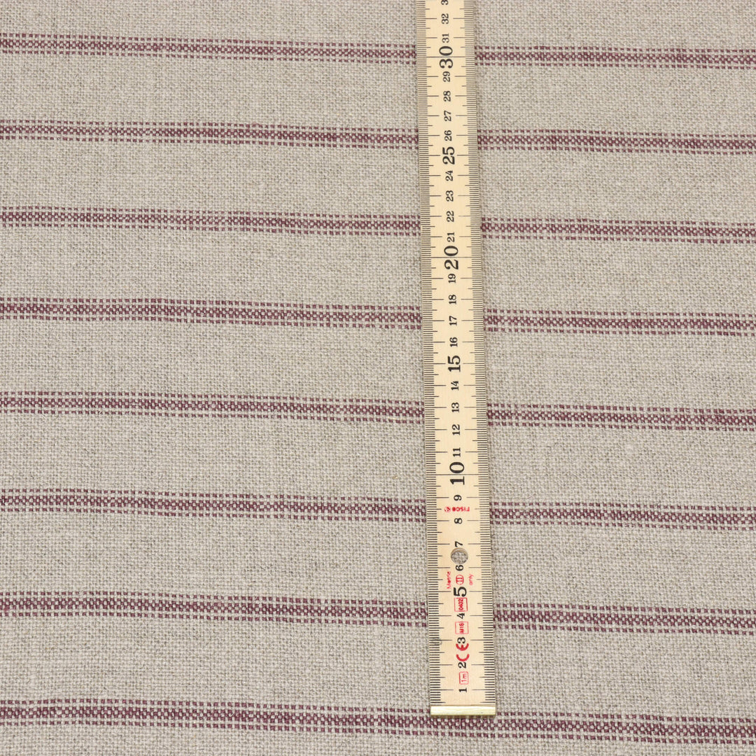 Art of the Loom Wexford Stripe Aubergine Linen Fabric