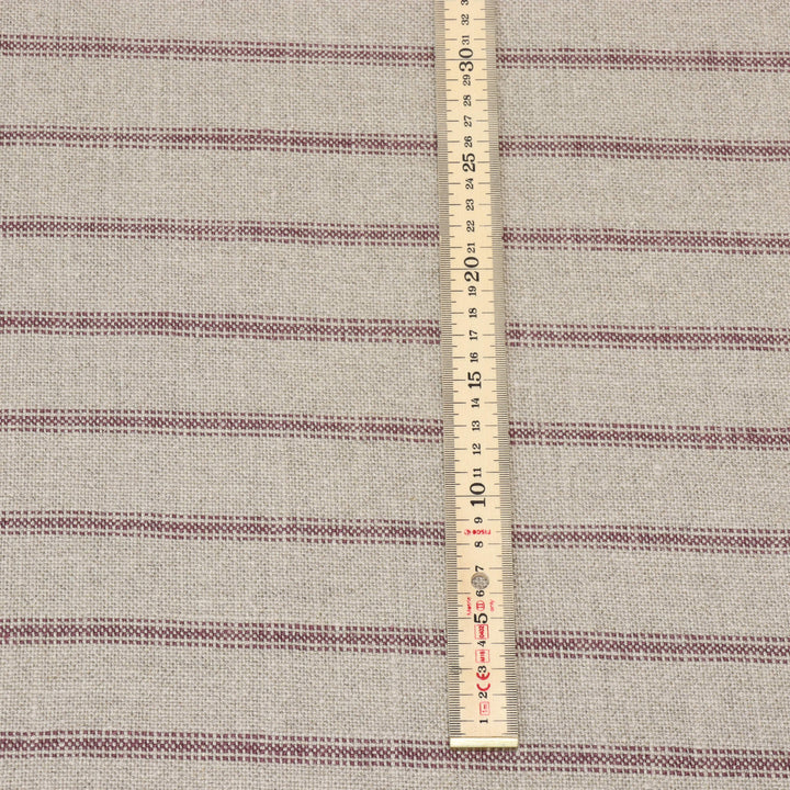 Art of the Loom Wexford Stripe Aubergine Linen Fabric