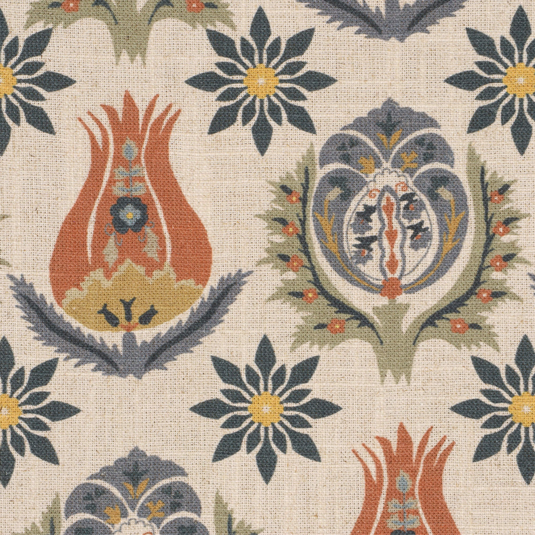 Chess Pattern Fabric Chess Designs Talia Denim/Cinnamon Fabric – Foy & Co Interiors