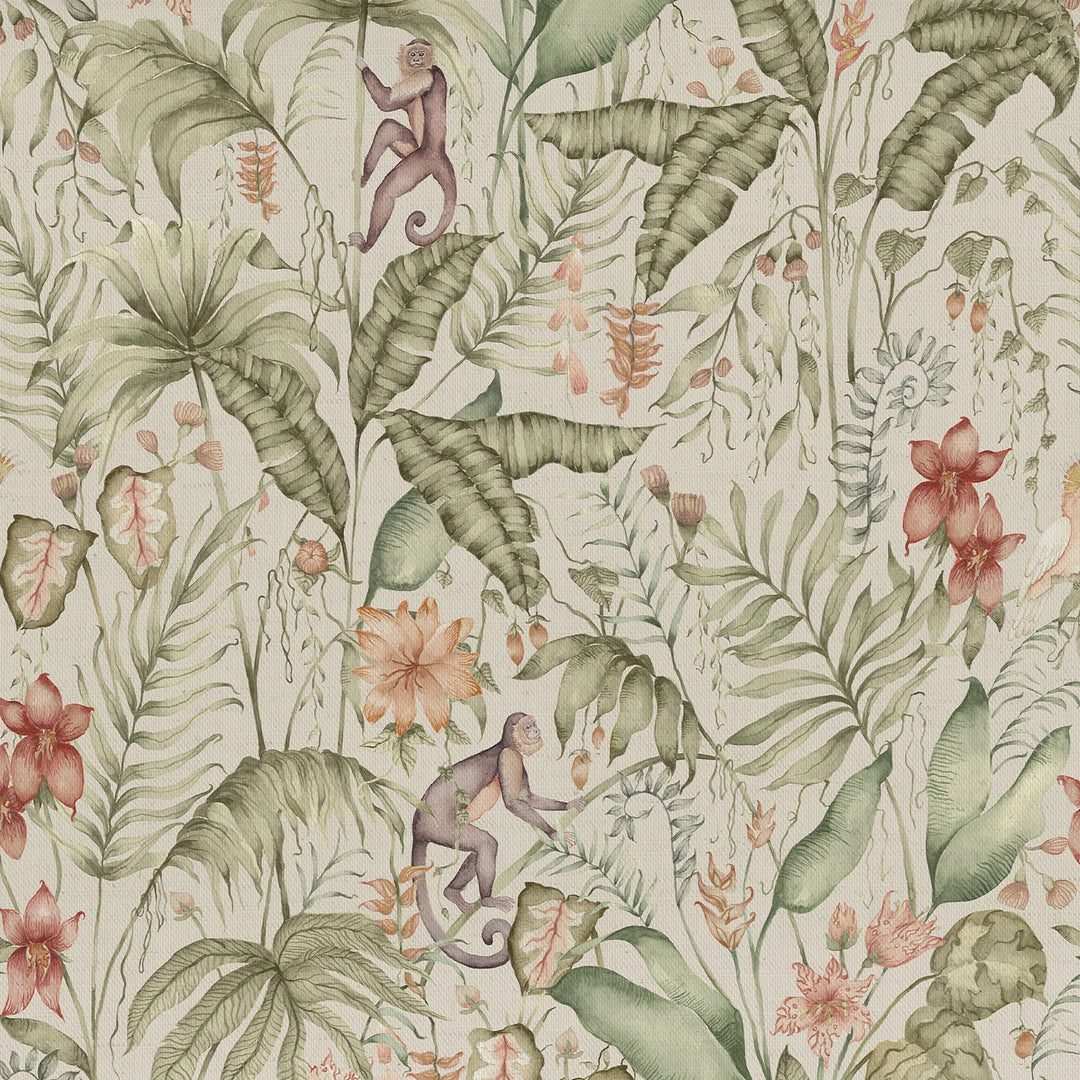 Voyage Tropical Utopia Green Fabric