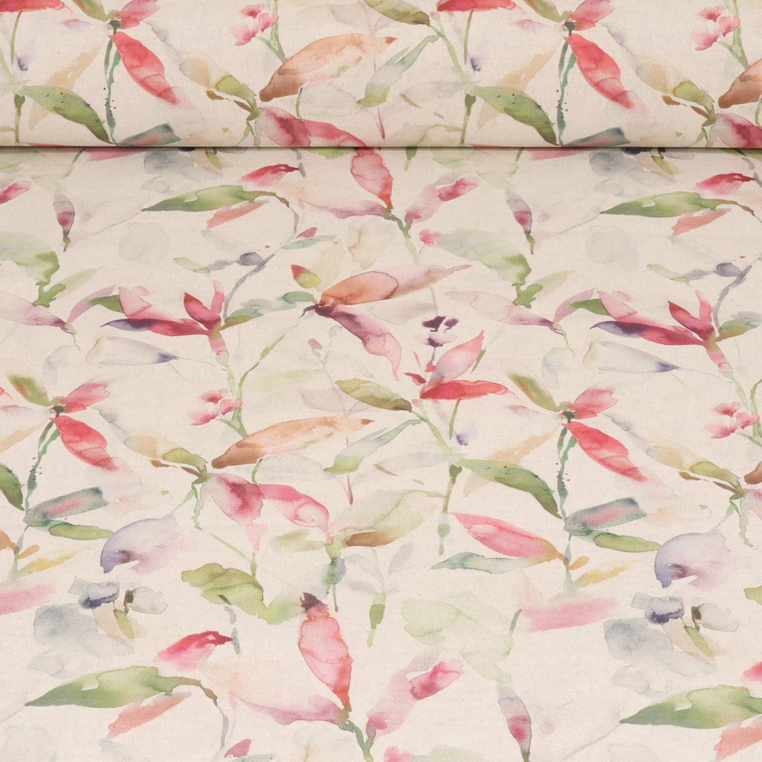 Voyage Naura Poppy Natural Fabric