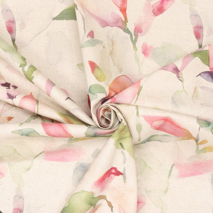 Voyage Naura Poppy Natural Fabric