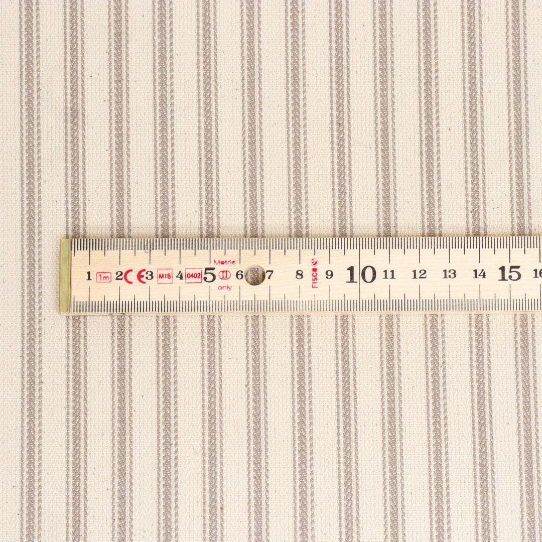 Foy Ticking Stripe Taupe Fabric