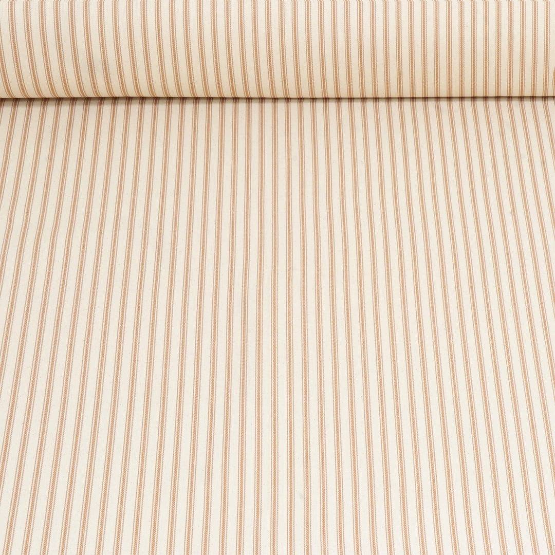 Foy Ticking Stripe Rust Fabric