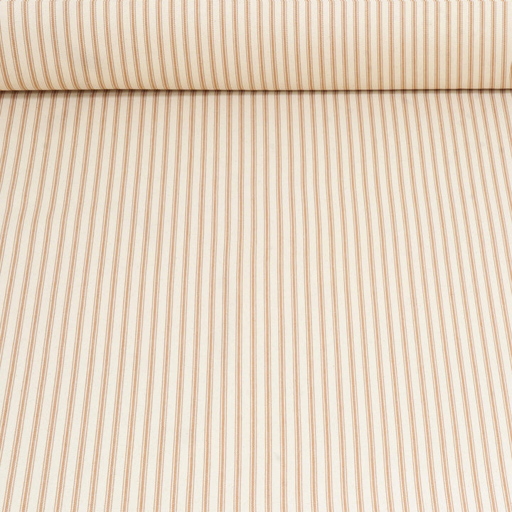 Foy Ticking Stripe Rust Fabric
