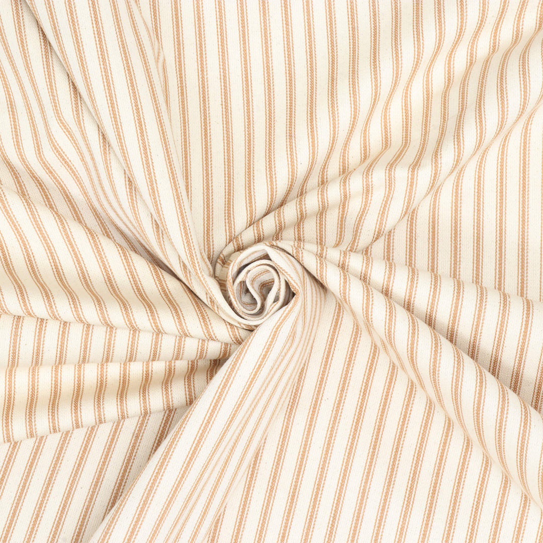 Foy Ticking Stripe Rust Fabric