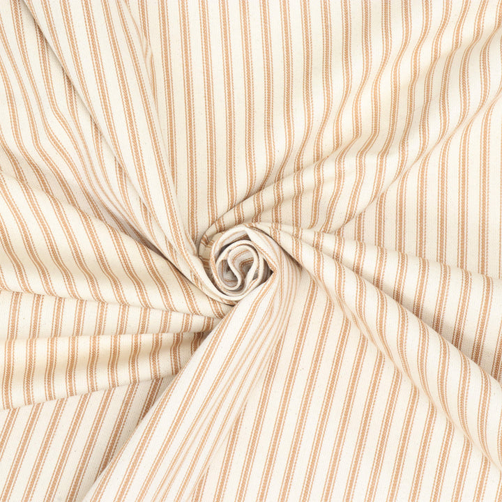 Foy Ticking Stripe Rust Fabric
