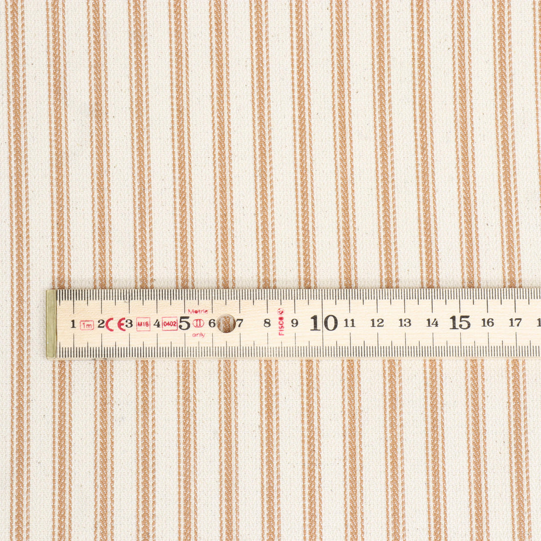 Foy Ticking Stripe Rust Fabric