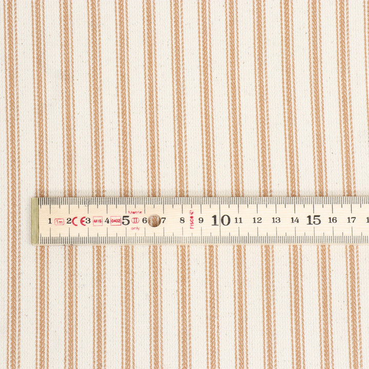 Foy Ticking Stripe Rust Fabric