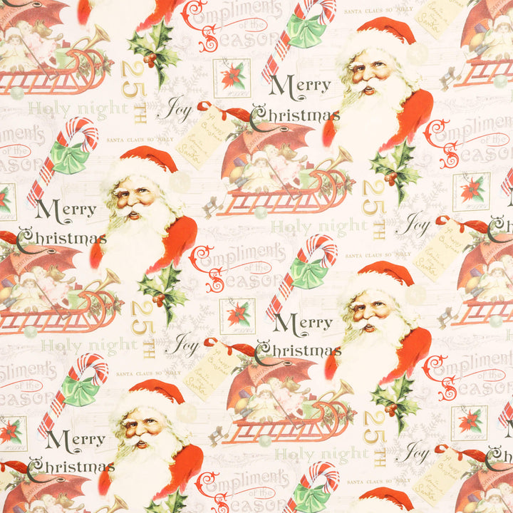 Vintage Santa Claus Natural Fabric