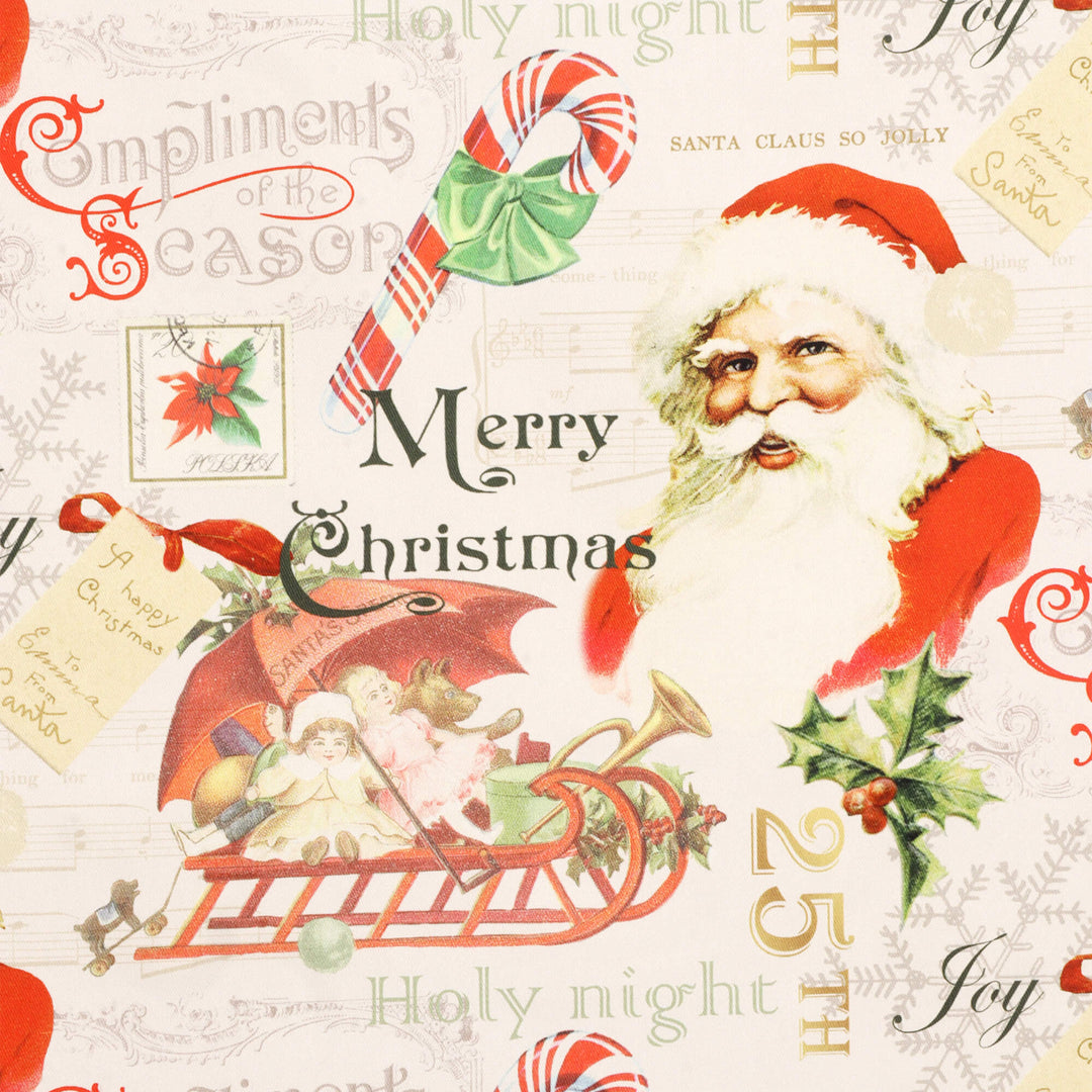 Vintage Santa Claus Natural Fabric
