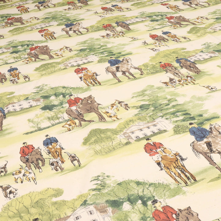 Crosby Hunting Horse & Hound Double Width Natural Fabric