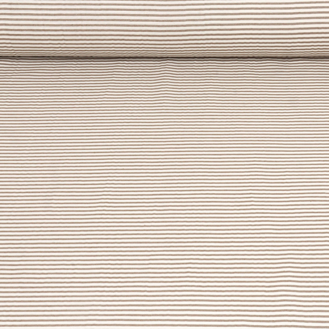 Giles Stripe Brown Double Width Fabric