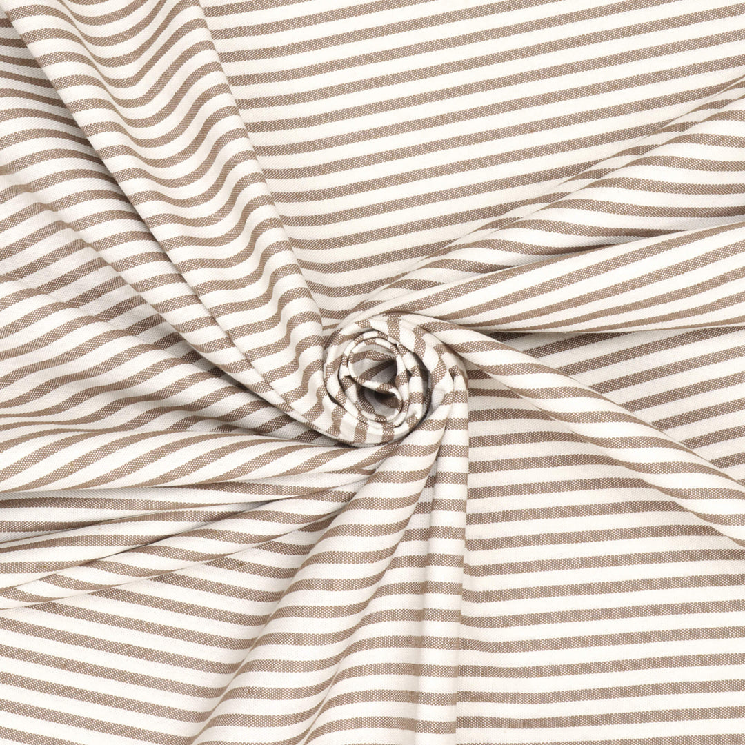 Giles Stripe Brown Double Width Fabric