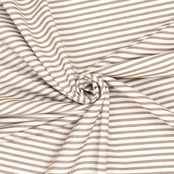 Giles Stripe Brown Double Width Fabric
