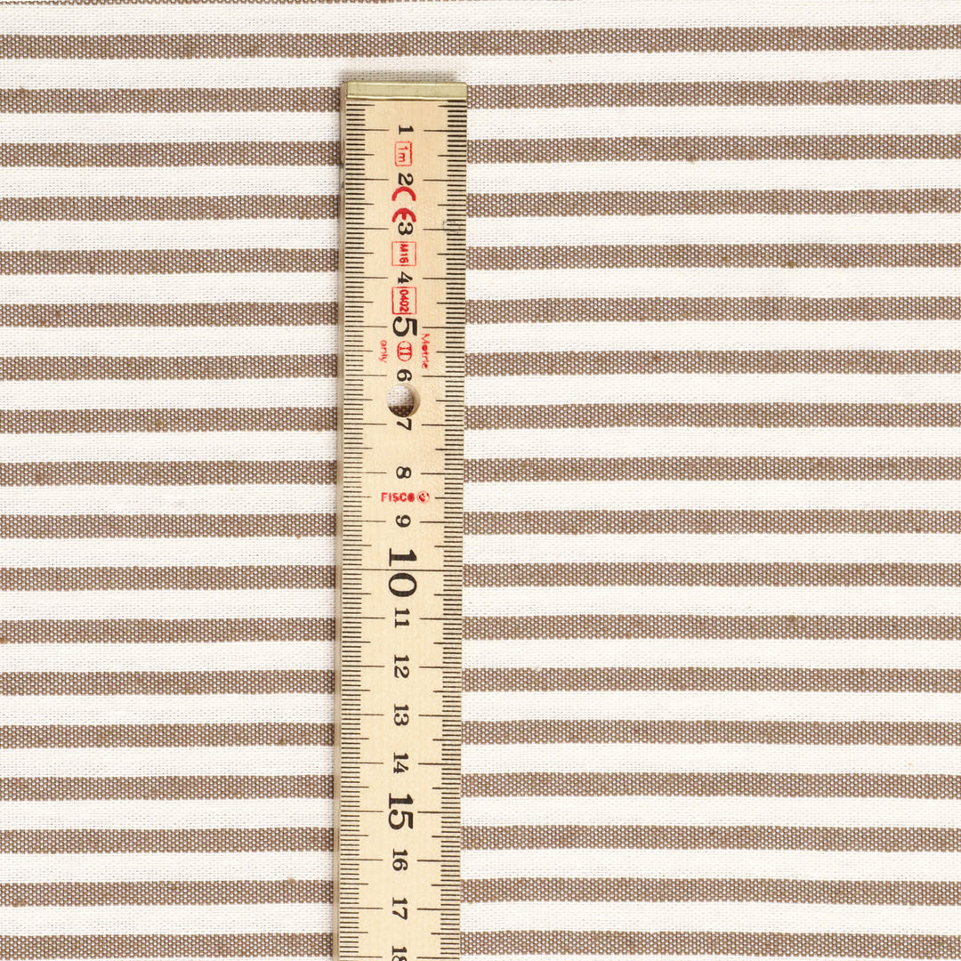 Giles Stripe Brown Double Width Fabric