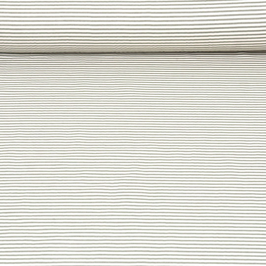 Giles Stripe Green Double Width Fabric