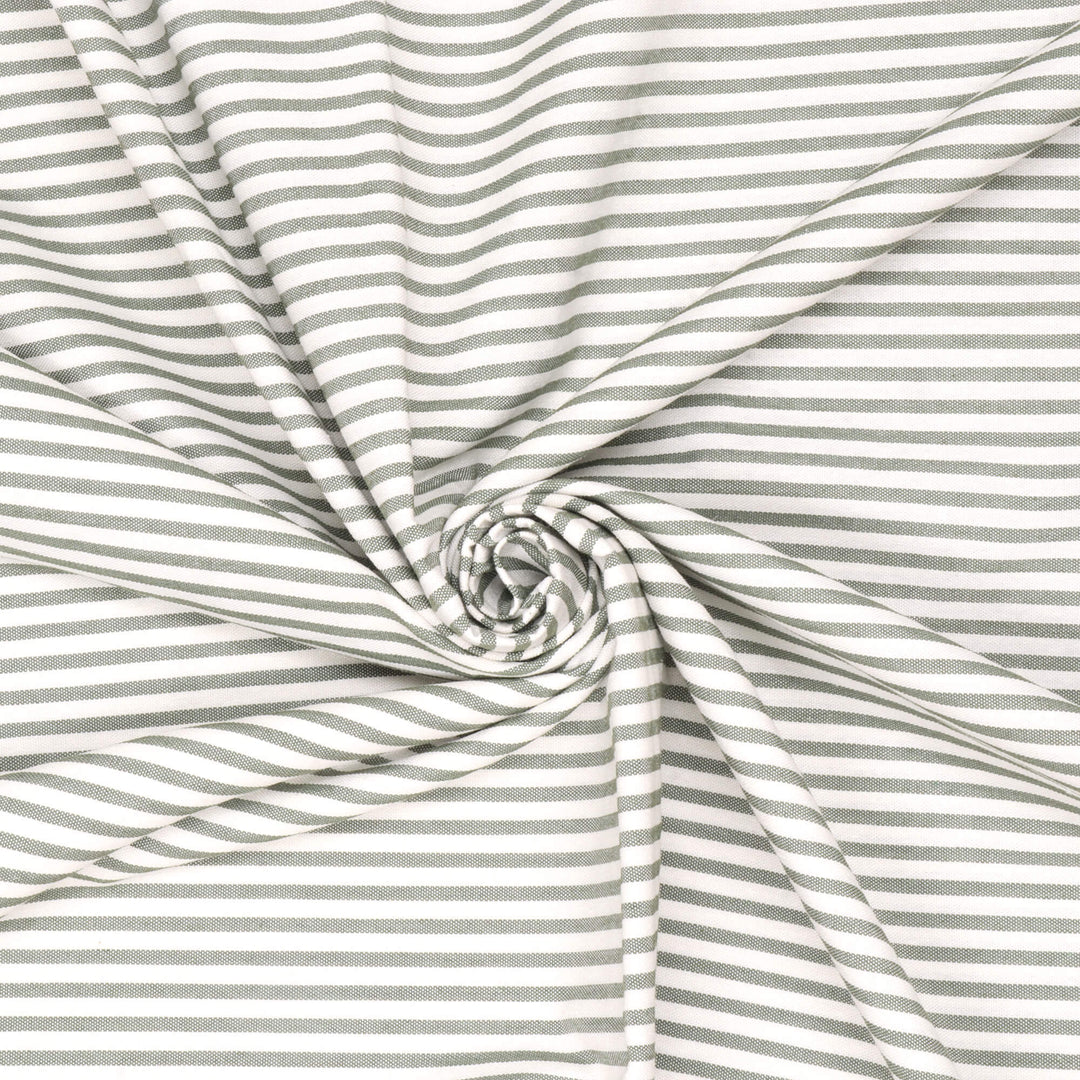 Giles Stripe Green Double Width Fabric