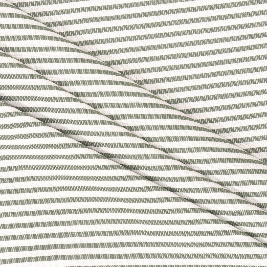 Giles Stripe Green Double Width Fabric