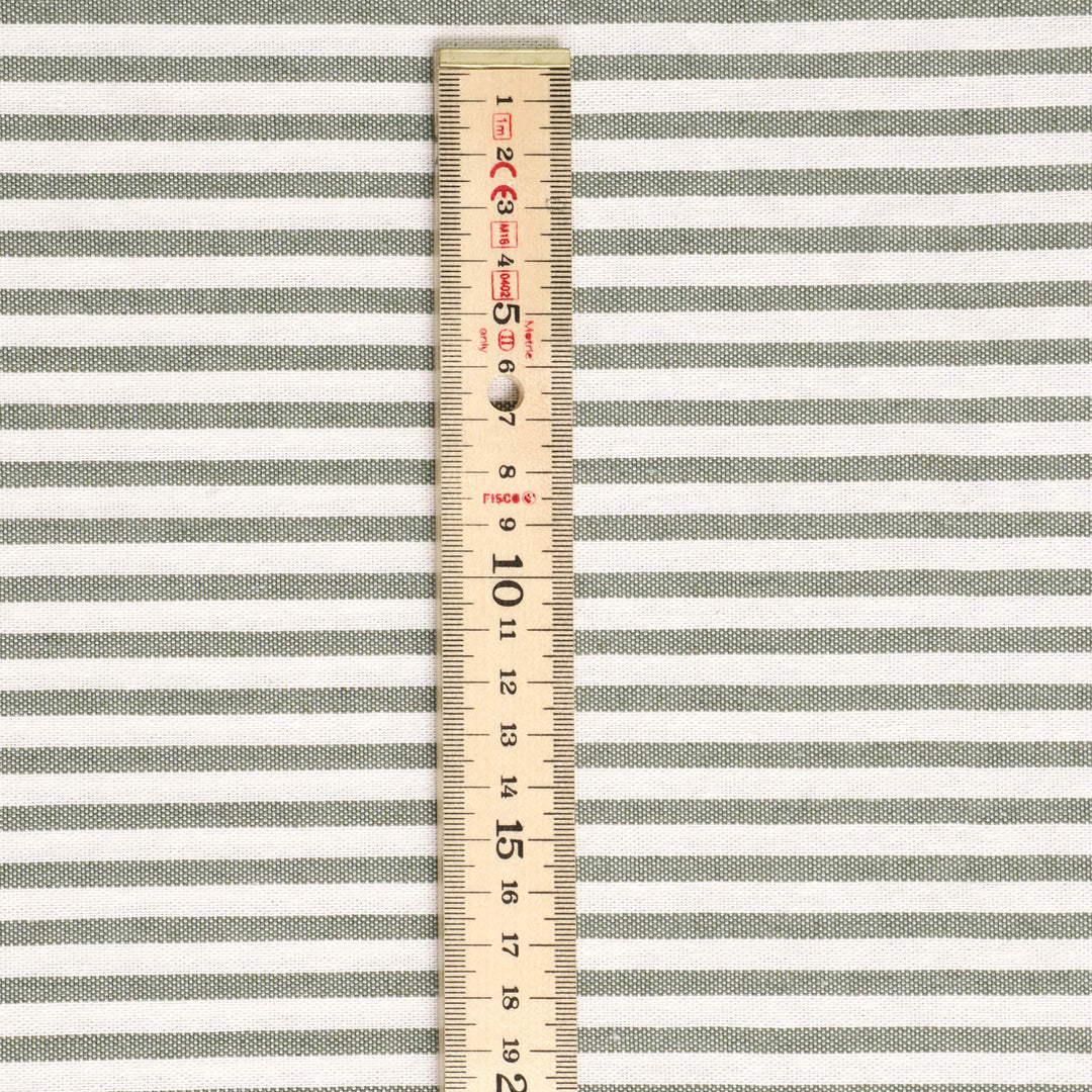 Giles Stripe Green Double Width Fabric