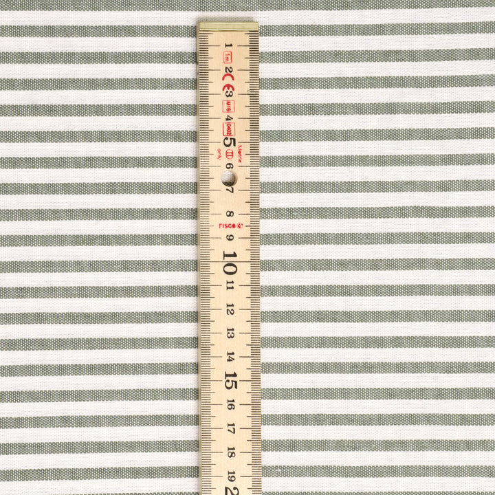 Giles Stripe Green Double Width Fabric