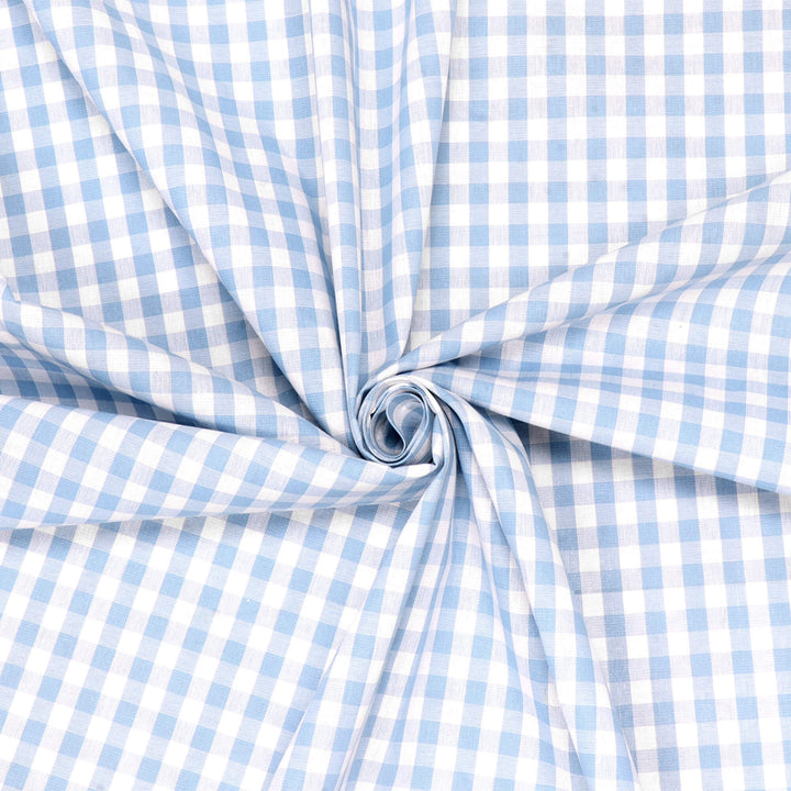 Studio Gingham Sky Blue Fabric