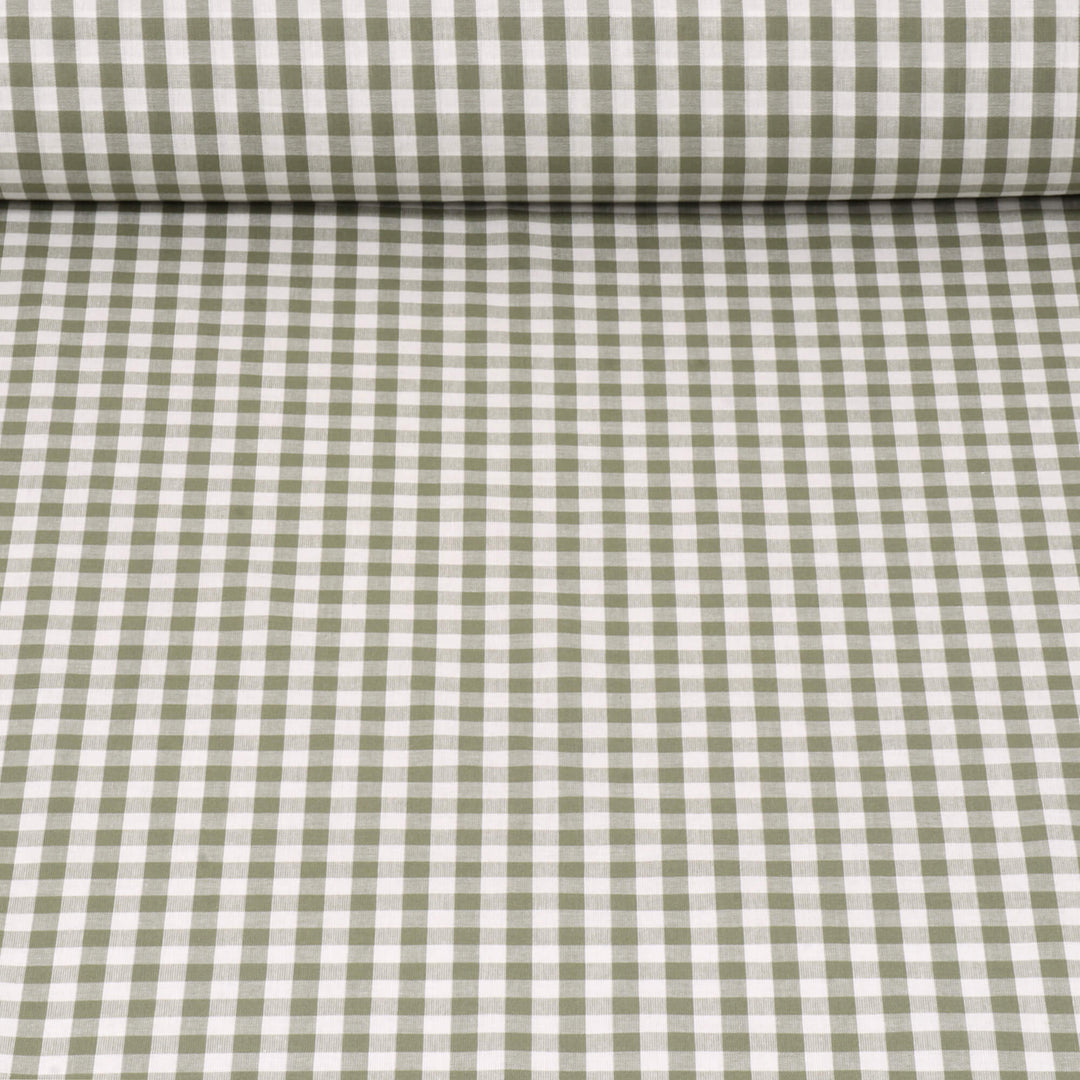 Studio Gingham Khaki Green Fabric
