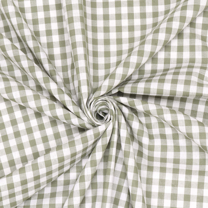 Studio Gingham Khaki Green Fabric