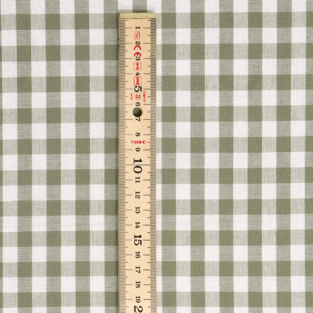 Studio Gingham Khaki Green Fabric