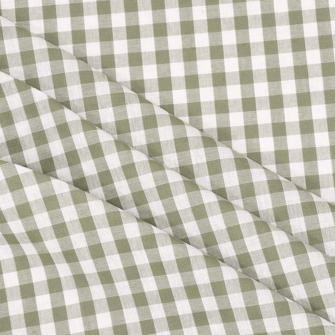 Studio Gingham Khaki Green Fabric