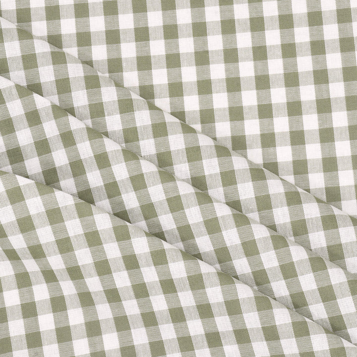 Studio Gingham Khaki Green Fabric
