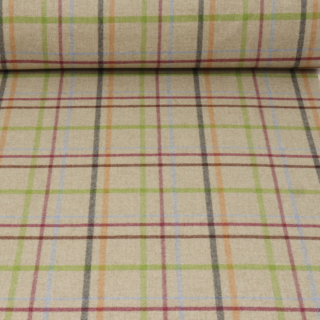 Abraham Moon Multicheck Natural Fabric