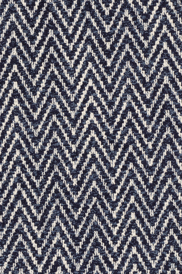 Malaga Herringbone Stripe Ink Blue Fabric