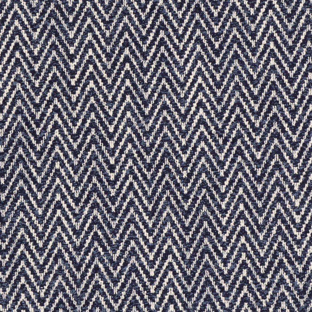 Malaga Herringbone Stripe Ink Blue Fabric