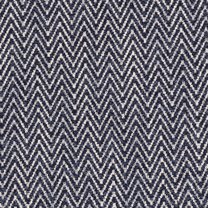 Malaga Herringbone Stripe Ink Blue Fabric