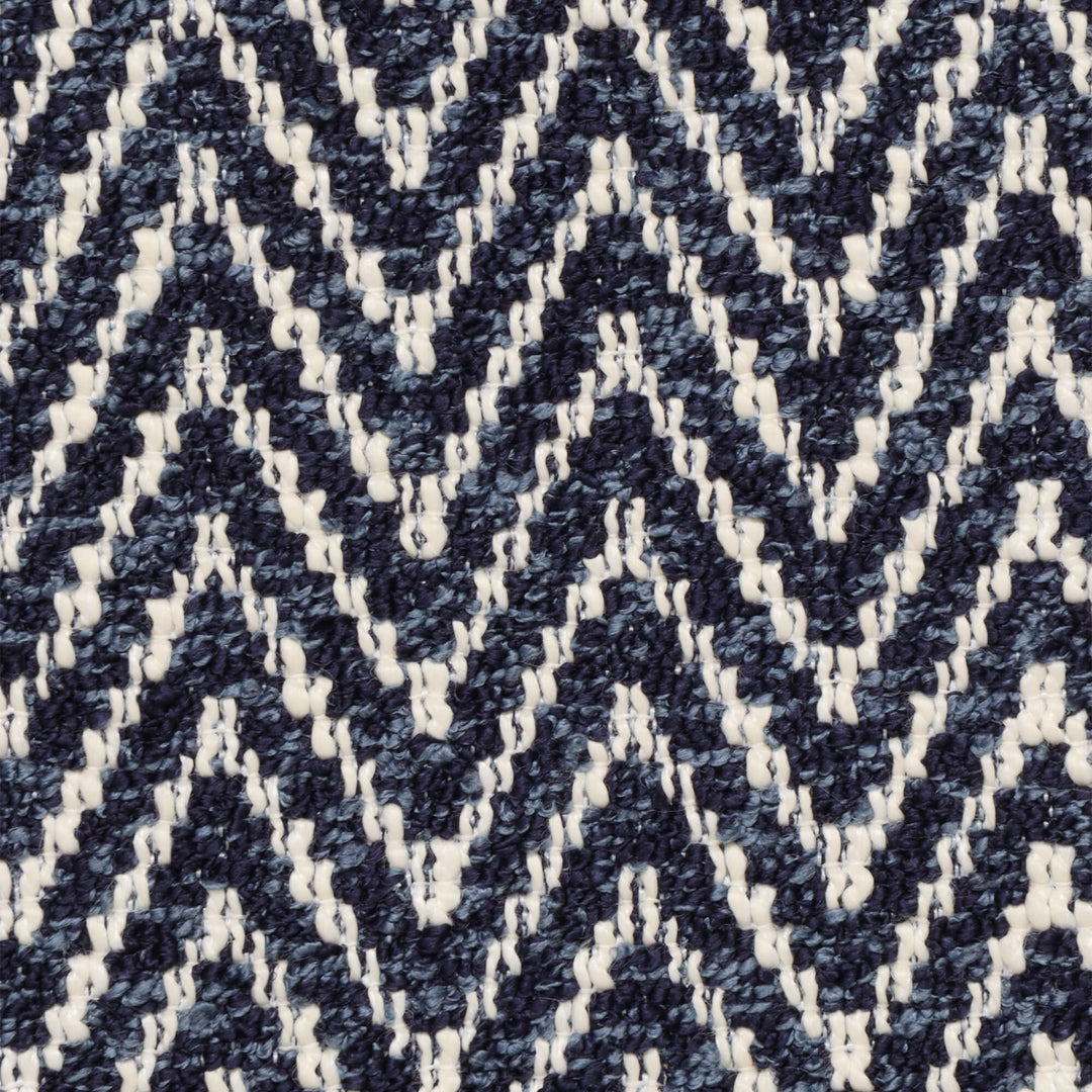 Malaga Herringbone Stripe Ink Blue Fabric