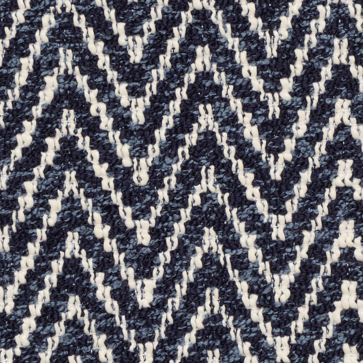 Malaga Herringbone Stripe Ink Blue Fabric